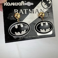 Vtg 1991 Lot Of 5 Batman Returns Cat Women Pin Earrings retro 90s Y2K DC Comics