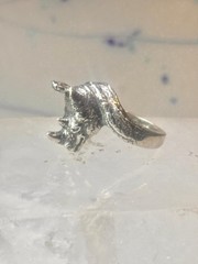Vintage Rhinoceros ring size 5.50 Kabana rhino band sterling silver pinky women