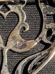 Signed Jezlaine Ornate Scroll Filigree Heart Brooch Pin