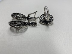 Vintage USSR 585 14k Gold & 875 Fine Silver Jewelry Set Ring & Earrings Video