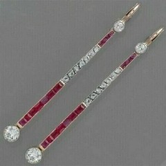 Art Deco Style Round Lab Created Diamond Anniversary 14K Gold Finish Earrings