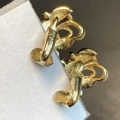 Vintage Clip-On Climber Earrings Estate Jewelry Pre-Owned Blue Flower 1950s