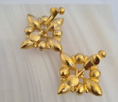 Vintage 1970-80’s NAPIER Gold Plated Faux Pearl Pink Flower Earrings – Estate