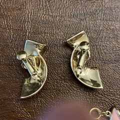 Vintage ‘Coro’ Pink & Gold tone Thermoset Bracelet and clip-on earrings