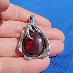 Original VERY LARGE 24 Grams Baltic AMBER Hand made 925 STERLING SILVER Pendant