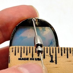 Antique Opalescent Glass Brooch Hand-Painted Birds C Clasp Victorian 1.5″