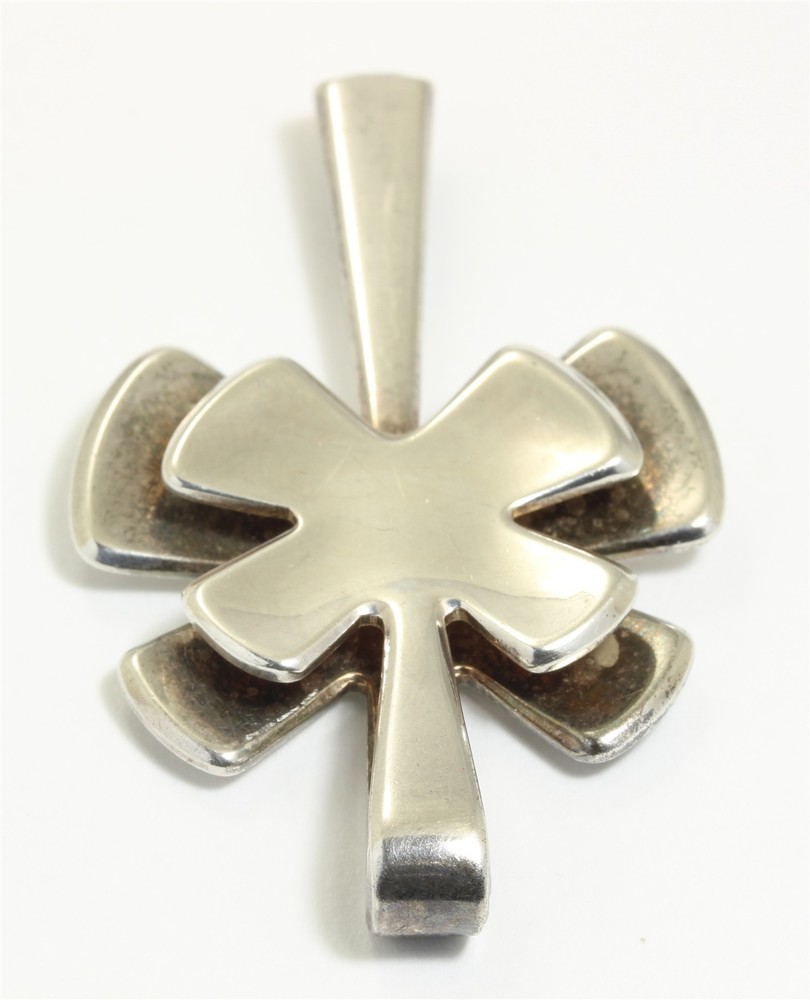 David Andersen Norway Sterling Silver Large Modernist Geometric Pendant 925s