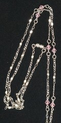 Vtg Pastel Pink Blue Rhinestone Magnifying Glass Jewelry Loupe Pendant Necklace