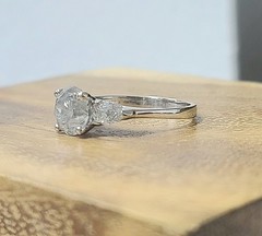 Vintage Platinum Engagement Ring 2.03CT.Natural Round Shape Diamond Circ 1950’s