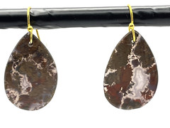 Wonderful Jasper/Agate Gold French Wire Earrings lightweight!