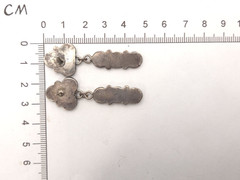 Vintage ZUNI Sterling Old Pawn Turquoise Snake Eye Petit Point Native Earrings