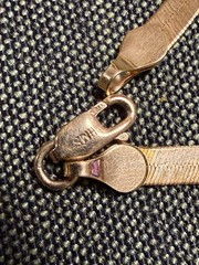Vintage SOLID 14KT Gold Stamped 7″ Bracelet 2.4 Grams Herring Bone New Old Stock