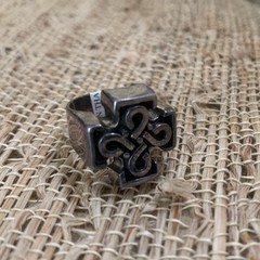 Sterling Silver 925 Vintage Celtic Cross Knot Ring Size 6 Designer
