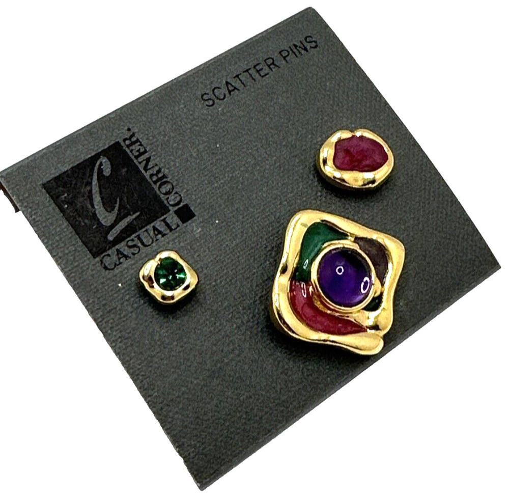 Casual Corner Vintage 1980s Scatter Pins Enamel Abstract Multicolor NOS NWT NEW