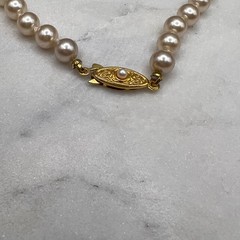 Vintage Faux Pearl Necklace 26in Gold Tone Pearl Clasp Wedding Formal Bridal