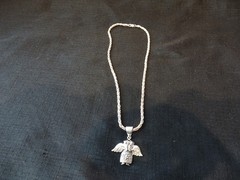 #585–STERLING SILVER ITALY NECKLACE AND JM 925 ANGEL–VERY NICE