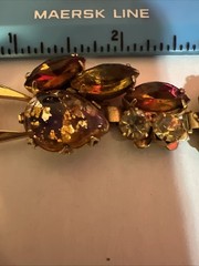 Juliana Delizza Elster Topaz AB Glass Rhinestone Gold Tone Bracelet *FOR REPAIR
