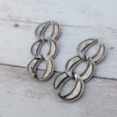 Vintage Earrings for Pierced Ears Brown Tones Linking Circles