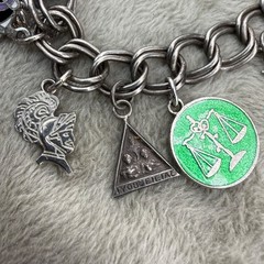 Vintage Sterling Silver Charm Bracelet LOADED Masonic 6.5”