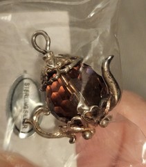 Vintage 7/8″ Sterling Silver Burgundy Crystal Pitcher Charm