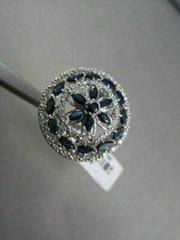 ANTIQUE WIDE FILIGREE 14KT 2.25CTW G VS DIAMOND & AAA BLUE SAPPHIRE RING AMAZING