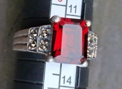 ruby ring sterling silver Vintage