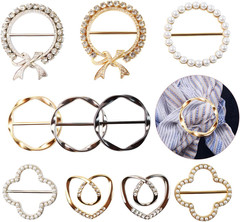 10 Pack Scarf Ring Clip T-Shirt Tie Clips for Women, Scarf Ring Clothes Corner K