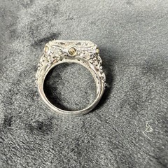 Vtg Sterling Silver Ring 8.25 Cubic Zirconia Medieval High End Jewelry Old Money