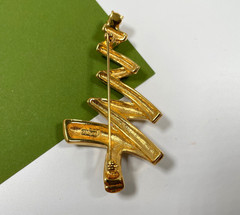 Vintage Christmas Brooch Reindeer Christmas Tree Rhinestone Bell Holly Lot of 5