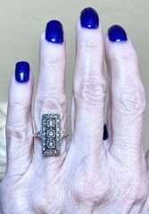 Antique Art Nouveau Style Lab Created Diamond Circa Engagement 14K Gold FN Rings