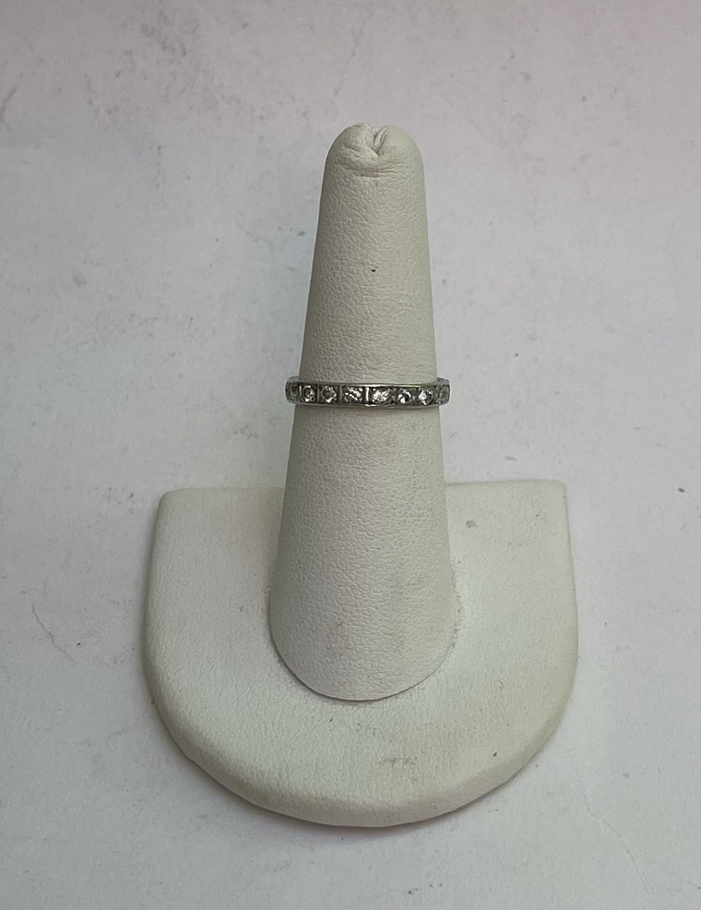 Art Deco Platinum .70 CTW Diamond Eternity Band Ring Size 7