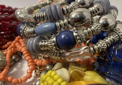 4Lb Mixed Mystery Jewelry Lot Vintage Mod Boho Bead Necklaces Bracelets Earrings