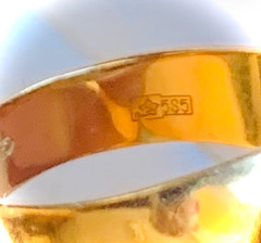 Original Vintage Gold Ring 14K (585) Made in Former USSR Weight 4.34g. Sz 16.5mm