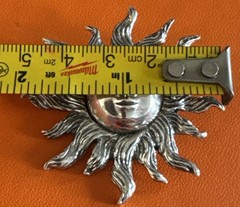 Vintage Sterling Silver Sun Burst Brooch