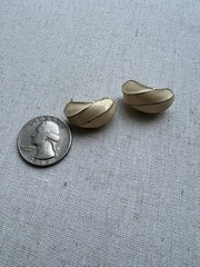 Lot of 3 Vintage White and Gold Enamel Earrings 1980s-90s (No backs)