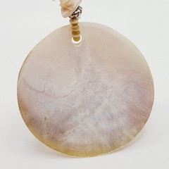 Natural Polished Shell Pendant MOP Abalone Irregular Chip Strand Vtg Necklace