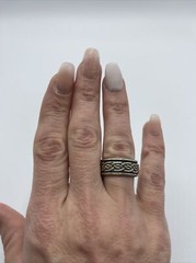 Stunning Vtg 925 Sterling Silver Spinner Design Band Ring