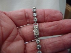 TENNIS SILVER TONE RHINESTONES 5 3/4”L 1/4” W BRACELET #23/23