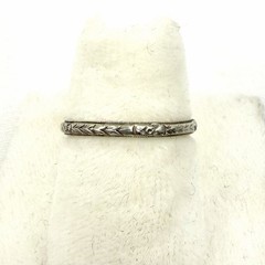Antique 18K White Gold Wedding Band Ring Bridal Wreath Bouquet Orange Blossom