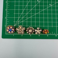Vintage Rhinestone Scatter Pin Brooch Lot Star Snowflake Blue Clear Orange