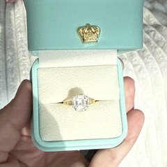 Art Deco Style 3.5Ct Asscher Cut Lab Created Diamond 14K Gold FN Engagement Ring