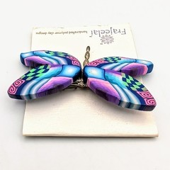 Butterfly Polymer Clay Handcrafted Design by Artist Lynne Manning Brooch Pin