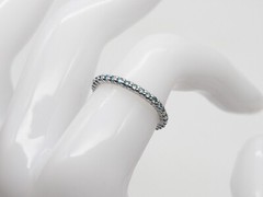 Designer $1800 .75ct VS Genuine Blue Diamond 18k White Gold Wedding Band Ring