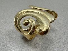 Vintage Jose Maria Barrera for Avon CORINTHIAN Hammered Gold Plate Cuff Bracelet
