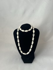 Vintage White Howlite Beaded With Gold Clasps