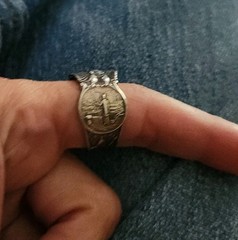 Vintage Sterling Silver American Eagle Spoon Ring 8.5