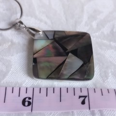 MOP high quality natural rainbow ABALONE MOSAIC SQUARE PENDANT modern triangles
