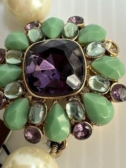 VTG CAROL LEE FAUX PEARL AMETHYST TURQUOISE BEADS 16” NECKLACE WITH TAG READ!