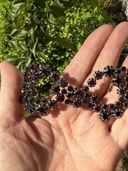 Antique Faceted Glass Or Garnet Gemstones Huge Broken Bow Brooch Pin READ