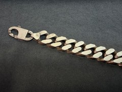 VTG Solid Sterling Silver 925 Panzer Chain Man Curb Links Bracelet Lobster 9”